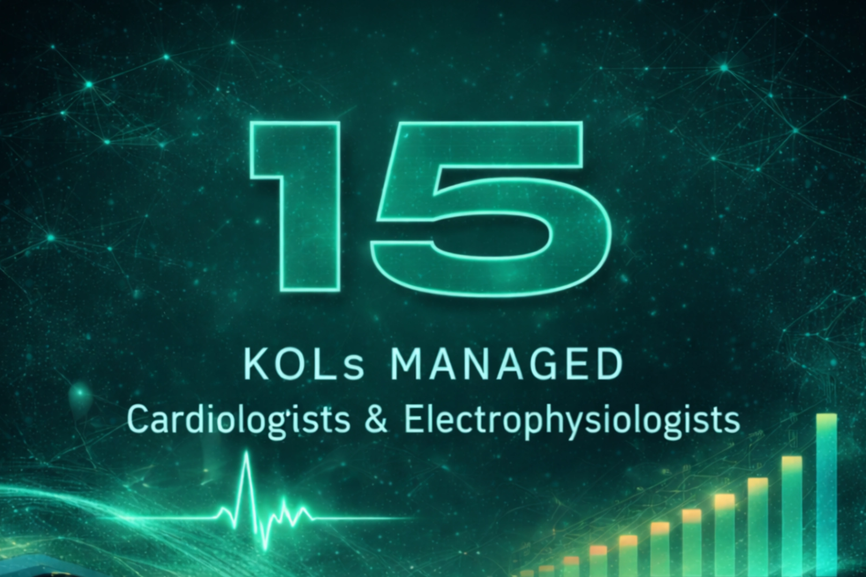 15 KOLs managed - Cardiologists and Electrophysiologists