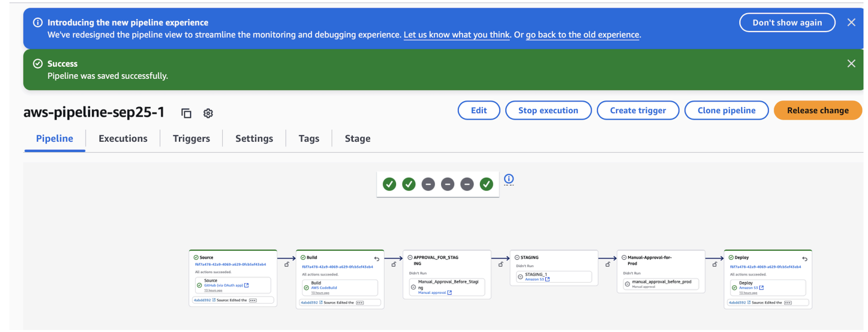 AWS Code Pipeline Screenshot