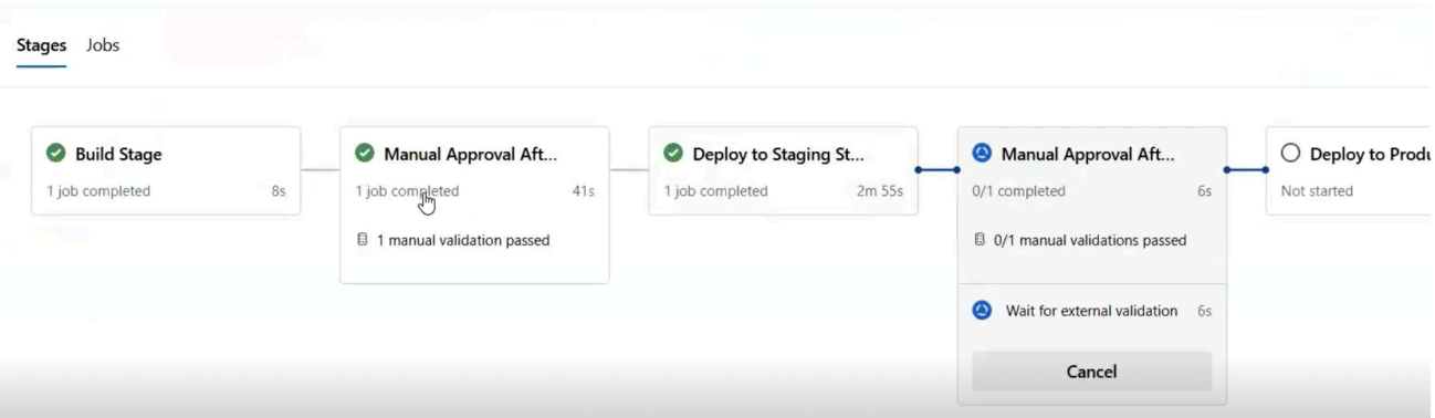 Multi-stage Execution with Manual Approvals